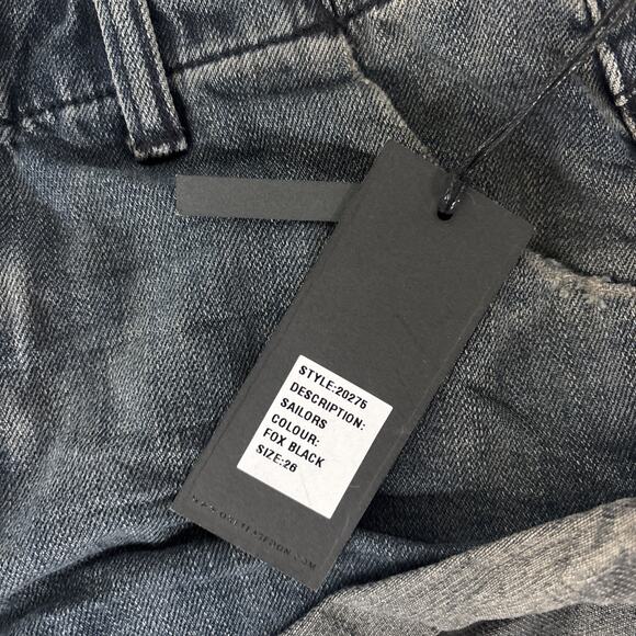 NEW NWT One Teaspoon Free People Sz 26/2 Shorts Fox Black Gray Sailors - Picture 5 of 7